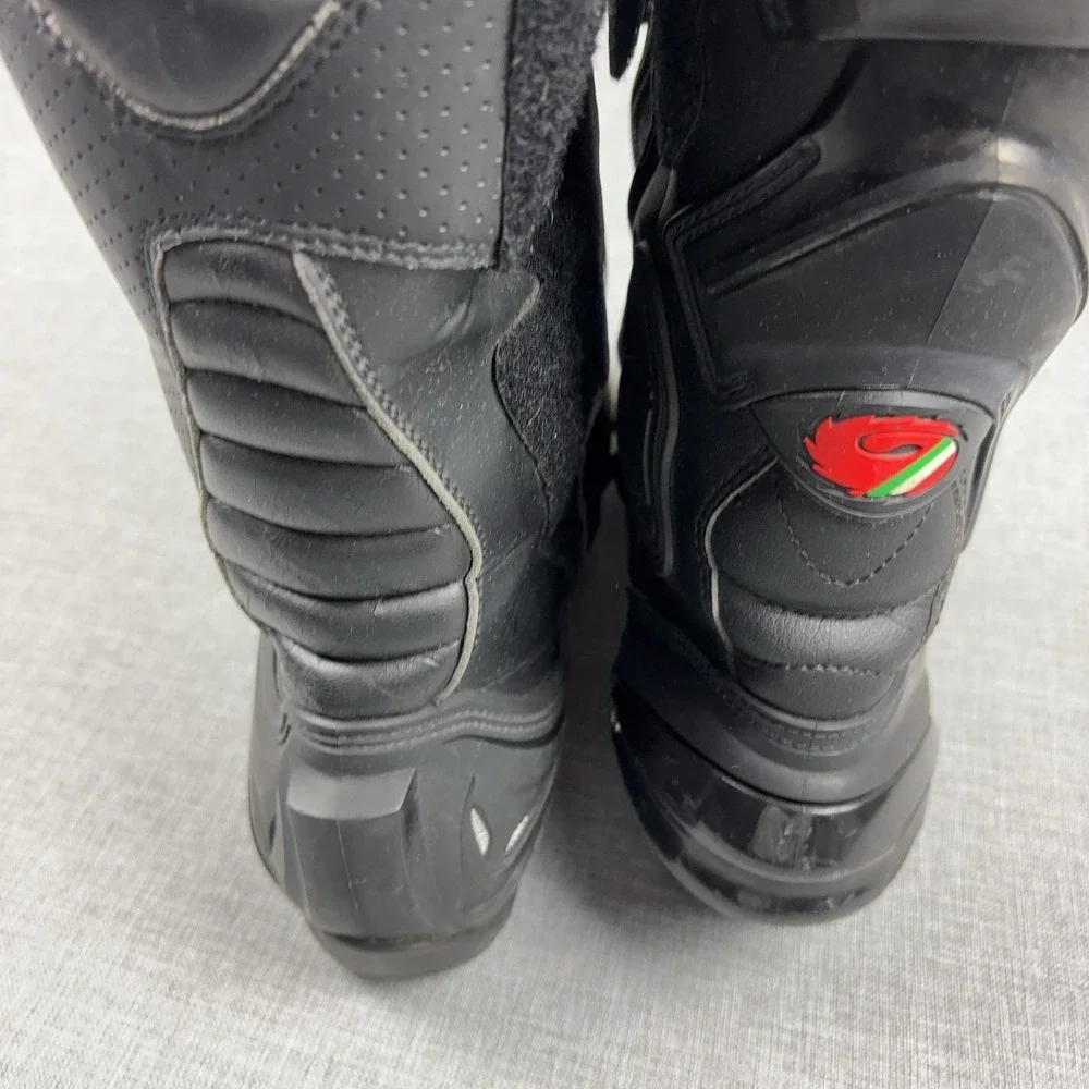 Sidi TCX Boots Mens Size 10 Black Leather Motorcycle Sport Touring Riding Gear